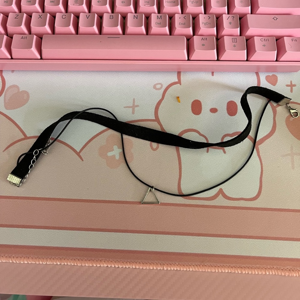 Black and silver double band grunge emo choker